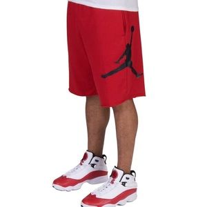 JORDAN JUMPMAN AIR FLEECE SHORTS RED